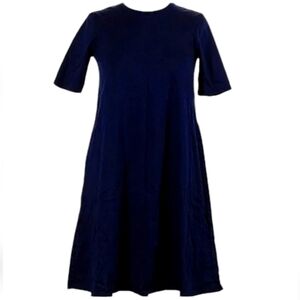 Uniqlo A-line cotton navy blue athletic dress